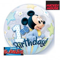 GLOBO 22" BURBUJA 1CUMPLEAÑOS MICKEY