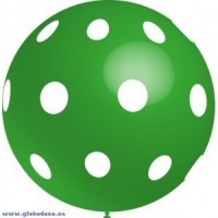 $ GLOBO JUMBO 286CM VERDE TOPOS BLANCOS