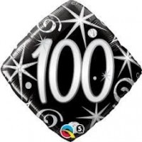 $ GLOBO 18" FOIL FORMA ROMBO NEGR N100