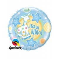GLOBO 18" FOIL RND ES UN NIÑO JIRAFA