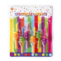 6 VELAS FORMA ESPIRAL MULTICOL 9CM