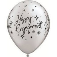 $  6 GLOBO 11" LATEX H.ENGAGEMENT PLATA