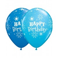 25 GLOBOS 11" H.BDAY ESTRELLA AZUL