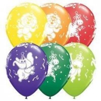 25 GLOBOS 11" LATEX ANIMALES COL.SUR.