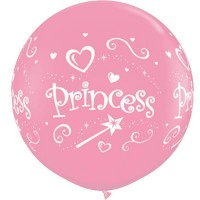$D 2 GLOBOS JUMBO 3FT PRINCESS ROSA