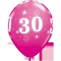 25 GLOBOS 11" LATEX FUCSIA IMPRESO N30