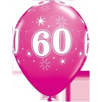 25 GLOBOS 11" LATEX IMPRESO N60 FUCSIA