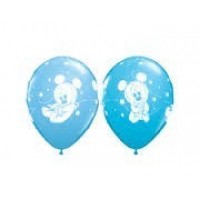 25 GLOBOS 11" CELESTE BABY MICKEY