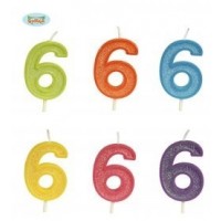 $ VELA GLITTER N6 COLORES SURTIDOS 4CM