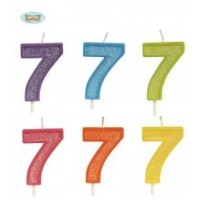 $D VELA GLITTER N7 COLORES SURTIDO 4CM