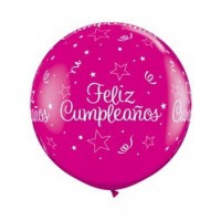 $ 2 GLOBOS JUMBO 3FT FUCSIA CUMPLEA