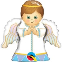 GLOBO 14" PALO FOIL FORMA ANGEL NIÑO