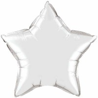   GLOBO 9" PALO FOIL ESTRELLA PLATA