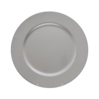 $D PLATO DECO PLASTICO GLITTER PLATA 33