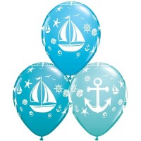 25 GLOBOS 11" LATEX NAUTICO AZUL