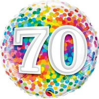 GLOBO 18" FOIL RND N70 CONFETI ARCOIRIS