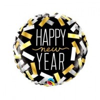 $D GLOBO 18" FOIL RND NEW YEAR CONFET ST
