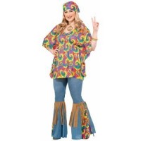  DISFRAZ T-PLUS HIPPIE CHICK AÑOS 60