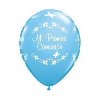 $D25 GLOBOS 11" LATEX MI 1COMUNION AZUL