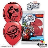 6 GLOBOS 11" LATEX LOS VENGADORES ROJO