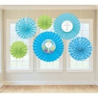 6 FAROLES DISEÑO COMUNION AZUL Y VERDE