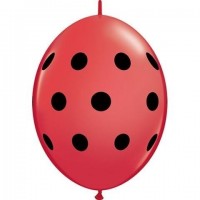 $D 50 GLOBOS 6" QUICKLINK ROJO TOPO NEGR