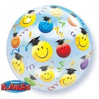 $D GLOBO 22" BURBUJA EMOTICONOS GRADUACI