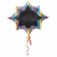 GLOBO 35" FOIL PIZARRA ESTRELLA RAYAS