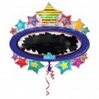 GLOBO 31" FOIL PIZARRA MULTI ESTRELLAS