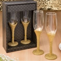     2 COPAS CHAMPAN GLITTER ORO
