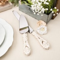 PALA CUCHILLO FLOR VINTAGE MARFIL