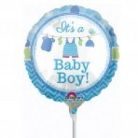 GLOBO 9" PALO FOIL BABY BOY ROPITA
