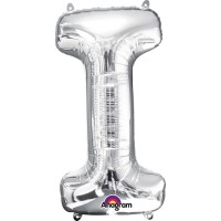   GLOBO 32" FOIL LETRA I METAL PLATA