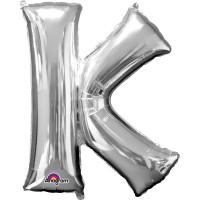   GLOBO 33" FOIL LETRA K METAL PLATA