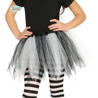 TUTU INFANTIL BLANCO/NEGRO GLITTER