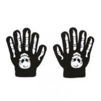 GUANTES INFANTIL NEGRO HUESOS CALAVERA