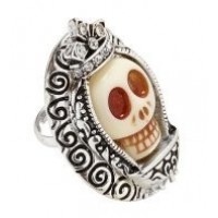 ANILLO CALAVERA BLANCO C/STRASS 4CM