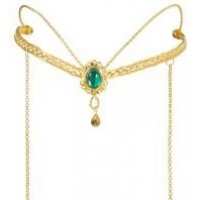 DIADEMA DAMA MEDIEVAL PIEDRA VERDE