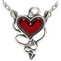 COLLAR CORAZON C/PIEDRA ROJA