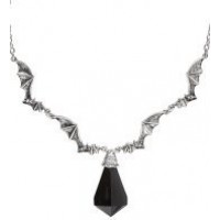 COLLAR MURCIELAGOS C/PIEDRA NEGRA