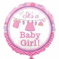GLOBO 18" FOIL RND BABY ROSA