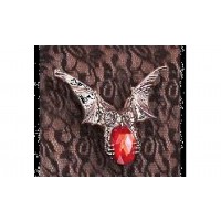 BROCHE FORMA BUHO STRASS ROJO