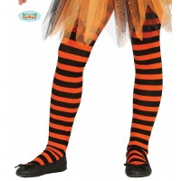 PANTYS 5A9 AÑOS RAYAS NARANJA/NEGRO