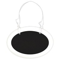 CARTEL MADERA OVAL PIZARRA 10CM