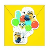  6 INVITACIONES MINIONS PARTY