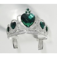 TIARA DE PRINCESA FORMA CORAZON VERDE