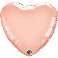   GLOBO 18" FOIL CORAZON ROSA ORO