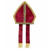 SOMBRERO TERCIOPELO BURDEO MITRE PAPA