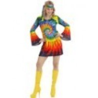  DISFRAZ T-M VESTIDO HIPPIE PSICODELICA