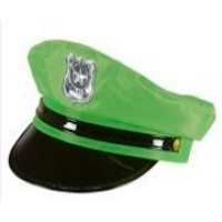 SOMBRERO ADULTO  POLICIA VERDE NEO